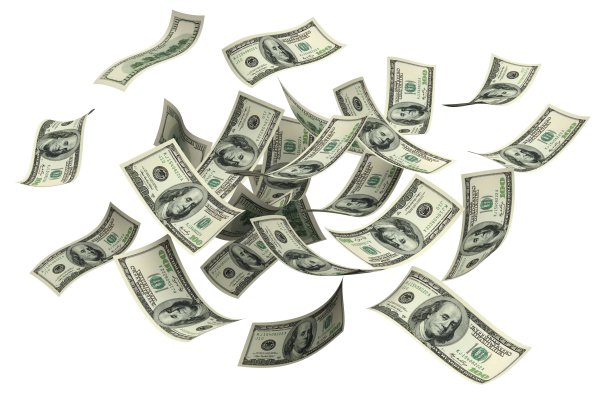 truthfinder cost price background check service dollar bills flying white background